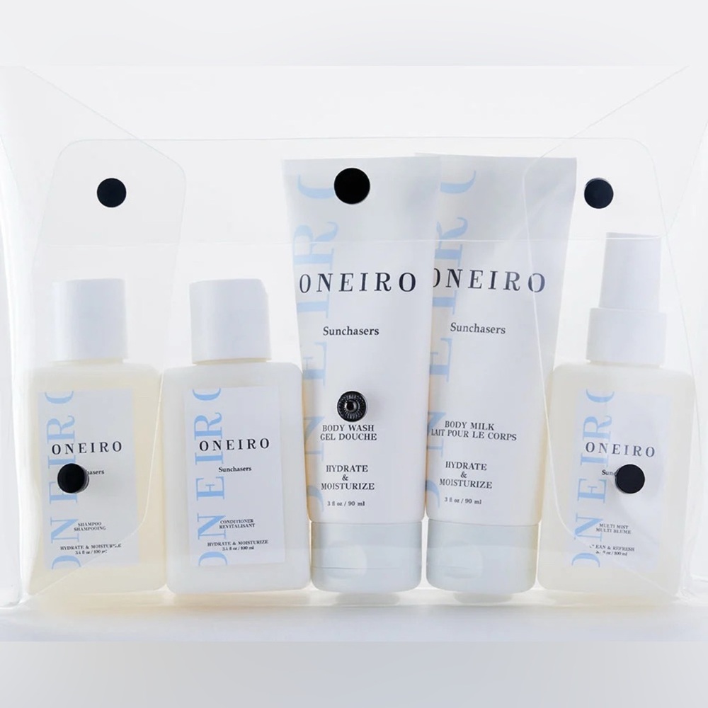 Oneiro 4-pc Sunchasers Natural Body Bundle Skin Care Kit & Waterproof Travel Bag